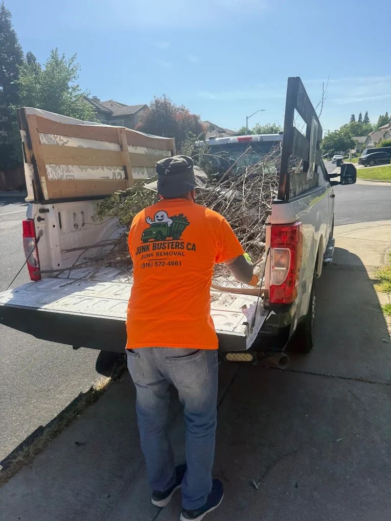 Crew loading a full truck bed